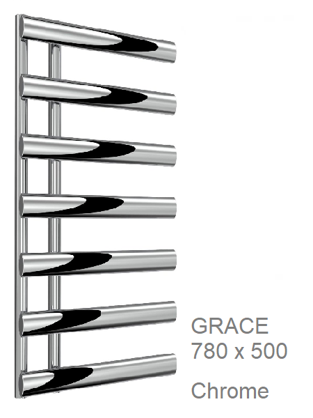 Reina Grace Towel Rail in Anthracite & White - 780 x 500mm